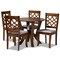 Baxton Studio Alisa Grey Upholstered and Walnut Wood 5-Piece Dining Set 172-9875-10899 - alternate 1